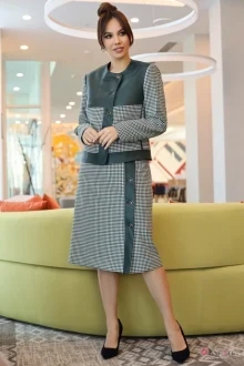 Юбочный костюм Мода-Юрс 2599-1 зеленый