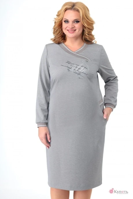 Платье Мишель Стиль 1002 серо-бежевый #1