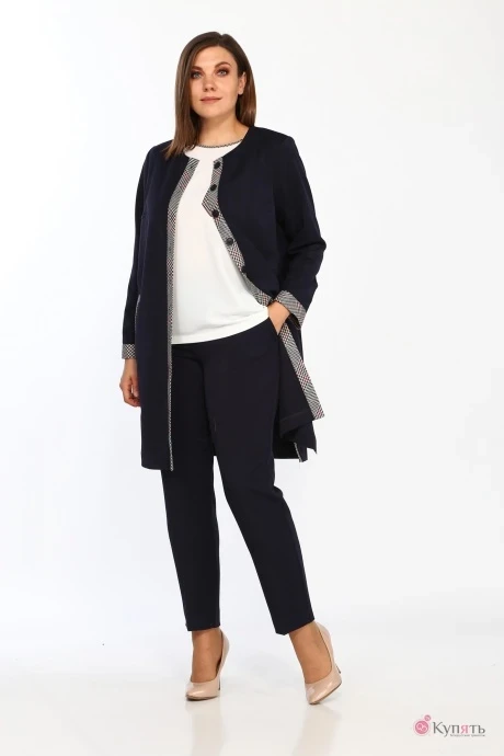Брючный костюм Lady Style Classic 2133/2 Синие тона #1