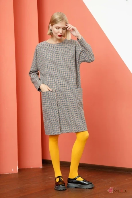 Платье Lokka 856 серый/ терракот #1