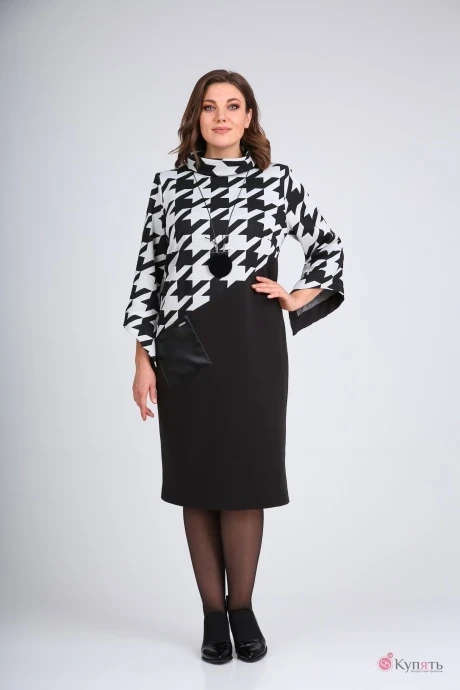 Платье Vilena Fashion 678 гусиная лапка+черный #1