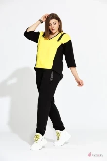 Спортивный костюм BegiModa 3005 лимонно-черный двойка