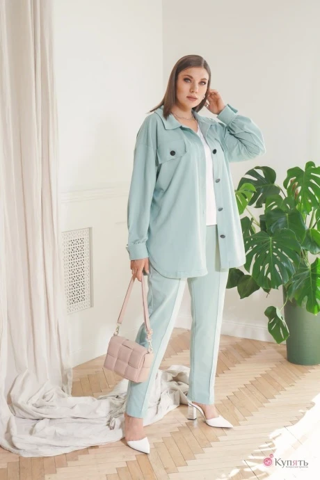 Брючный костюм BegiModa 3014 шалфей двойка #1