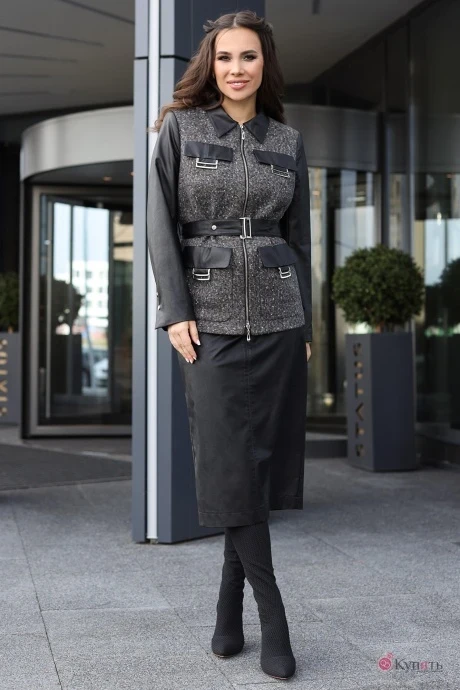 Юбочный костюм Мода-Юрс 2613-1 серый #1