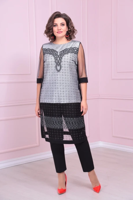 Брючный костюм SolomeaLux 872 серый с черным #1