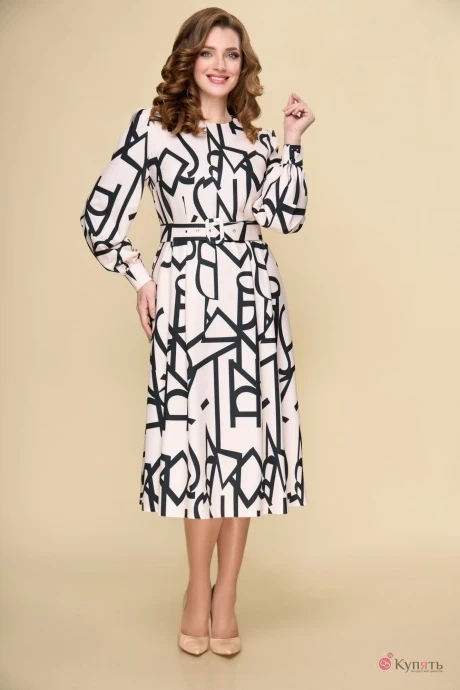 Платье Дали 3559 кремовое с чёрным #1