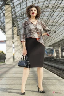 Платье Avanti 1293 серый/черный