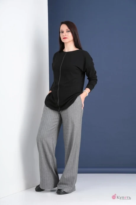 Брючный костюм Ma Vie 587 чёрный, серый двойка #1