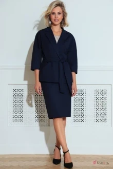 Юбочный костюм LeNata 32197 темно-синий