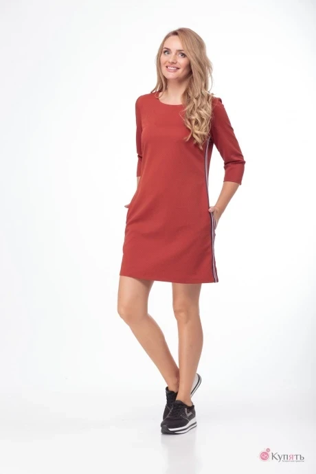 Платье *Распродажа Anelli 229 морковный #1