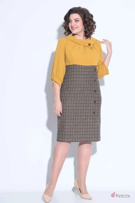 Платье Асолия 2562 горчица #1