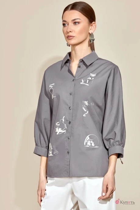 Рубашка KALORIS 1858-2 серый #1