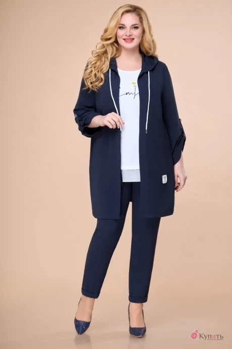 Брючный костюм Svetlana-Style 1418 тёмно-синий тройка #1