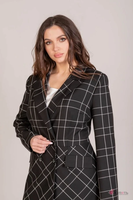 Жакет (пиджак) MisLana 708 Черный в клетку #1