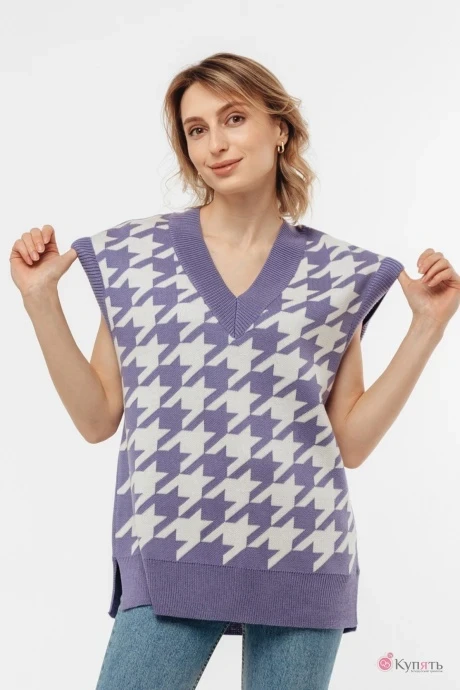 Жилетка Romgil ТЗ686Ш сиреневый, молочный #1