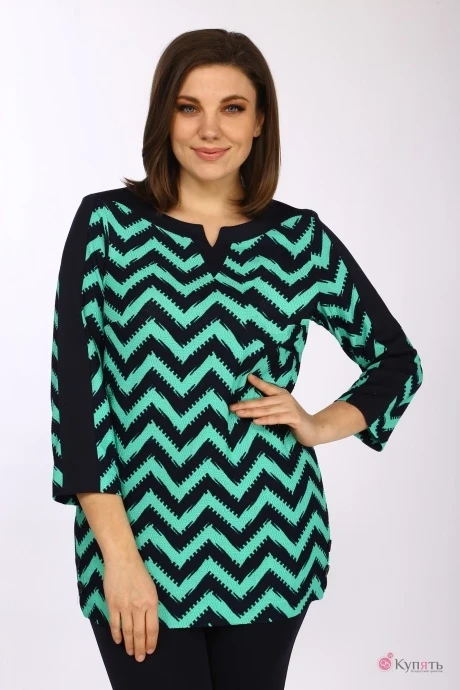Туника Lady Style Classic 2202/3 Темно-синий с зеленым #1