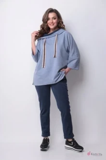 Брючный костюм Michel Chic 1278 голубой, синий