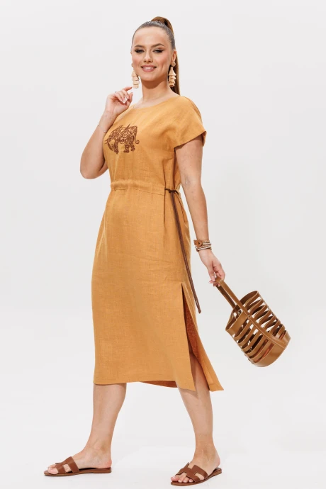 Платье Галеан-стиль 852 охра #1