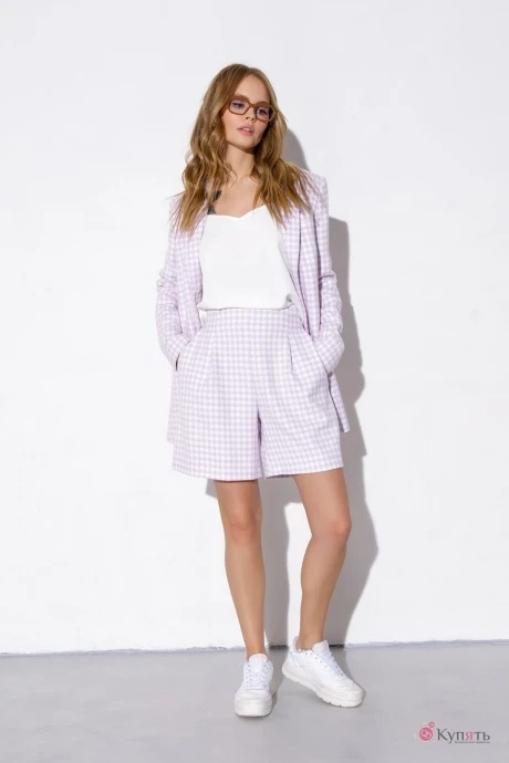 Брючный костюм УТИЛЬ PiRS 3826 лаванда/молочный тройка #1