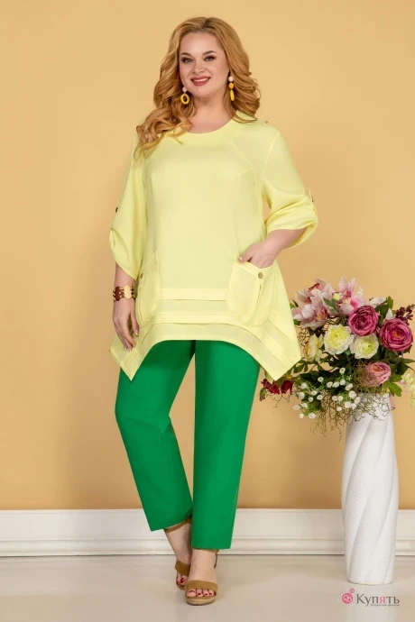 Брючный костюм УТИЛЬ AIRA style 799 нежная зелень #1