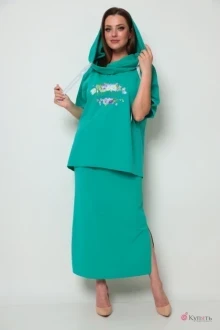 Юбочный костюм Michel Chic 1248 бирюза