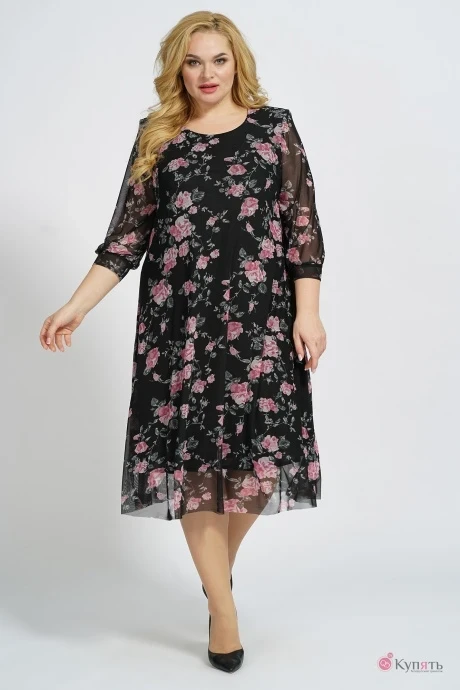 Платье Багряница 5049 черно-розовый #1