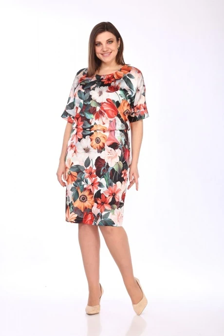 Платье Lady Style Classic 2591 Мультиколор Цветы #1