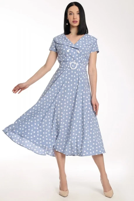 Платье Мода-Юрс 2690 голубой горох #1