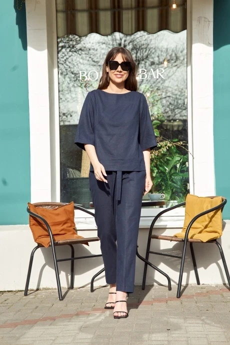 Брючный костюм Anastasia 807 синий двойка #1