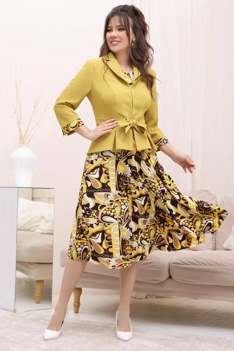 Юбочный костюм Мода-Юрс 2513-1 горчица #1