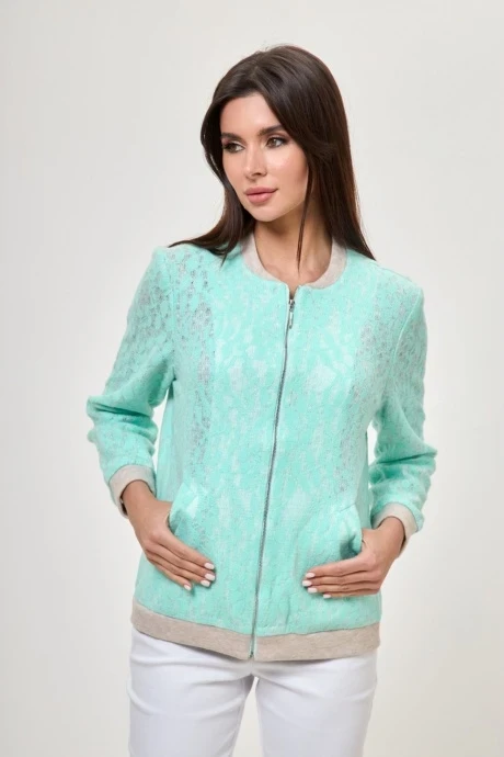 Кружевной бомбер Anelli 433 бирюза #1