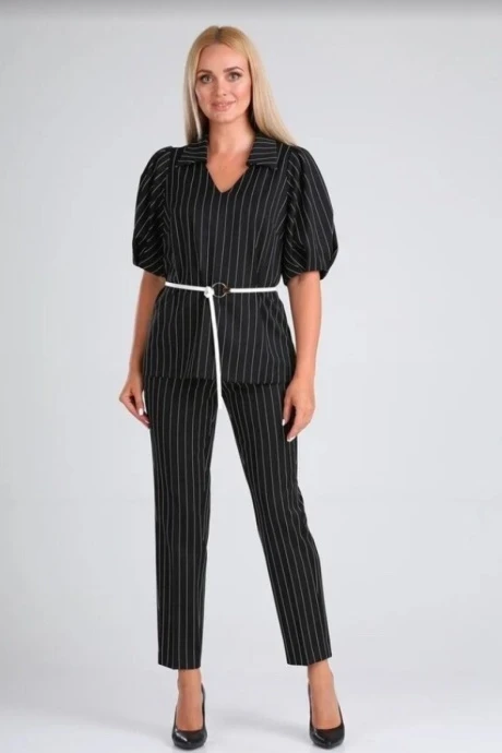 Брючный костюм Gamma&Gracia 480 черный белая полоска двойка #1