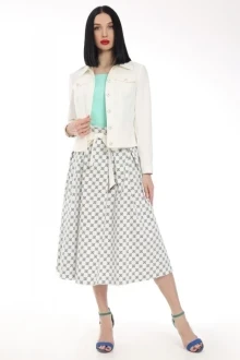 Брючный костюм Мода-Юрс 2400 молочный двойка