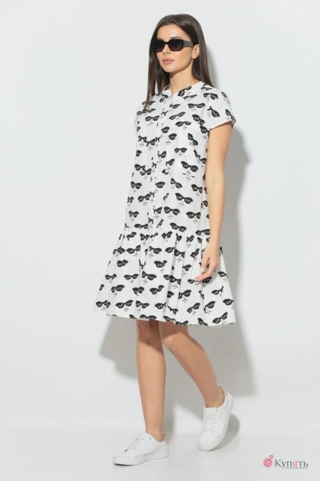 Платье *Распродажа Кокетка и К 840-1 белый+очки #1