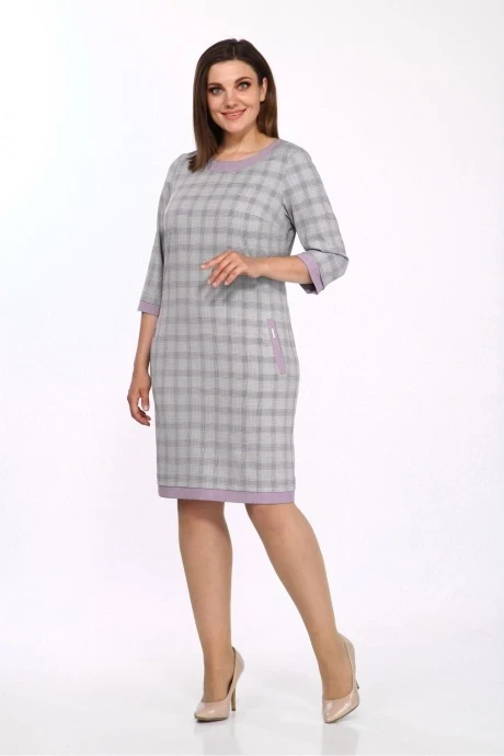 Платье Lady Style Classic 1427/8 Серый с розовым #1