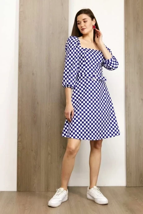 Платье Condra 4368 белый-васильковый #1