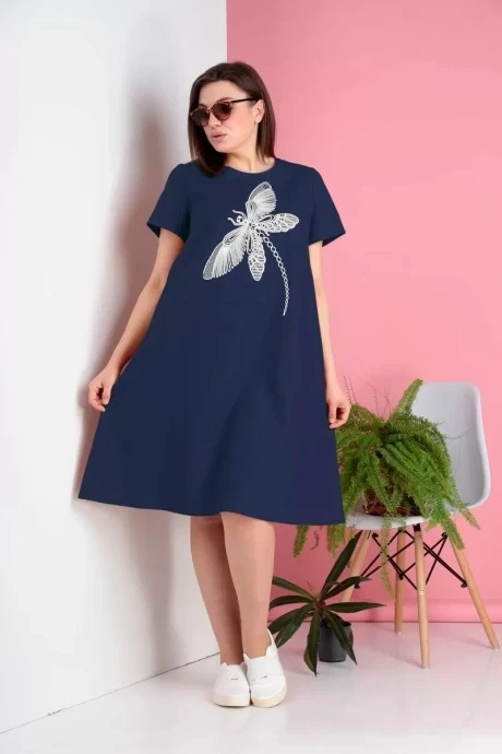 Платье Ивелта Плюс 1782/2 синий #1