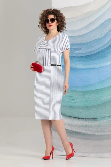 Платье *Распродажа Avanti 972-10 белый/голубой #1