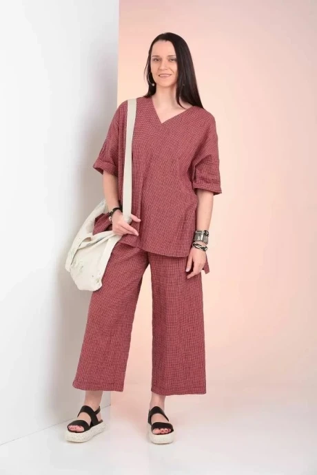 Комбинезон Ma Vie 175к тэрракотово-синяя клетка #1