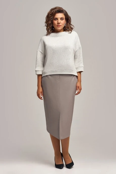 Юбочный костюм Ива 1325 серый двойка #1