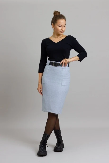 Юбка Mirolia 1061 голубая ёлочка #1