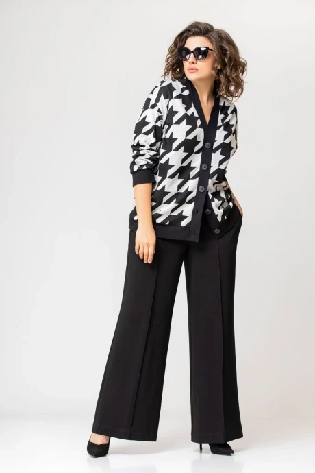 Брючный костюм EVA GRANT 208 черный/светло-серый двойка #1