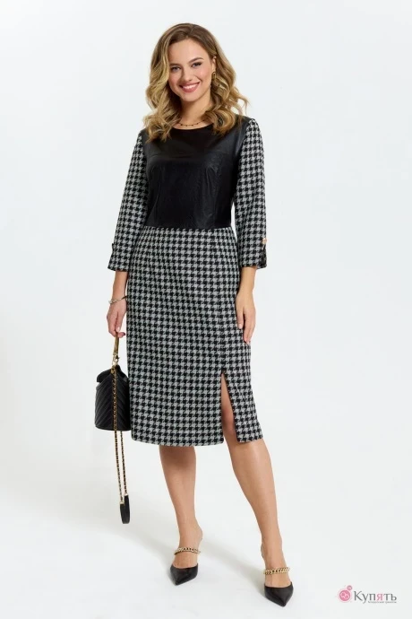 Платье *Распродажа TEZA 2979 ДЕФЕКТ гусиная лапка #1