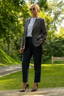 Жакет (пиджак) ANDINA 523 клетка мультиколор