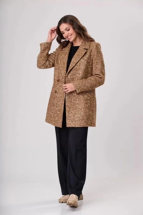 Двубортное полупальто БелЭльСтиль 858 #1