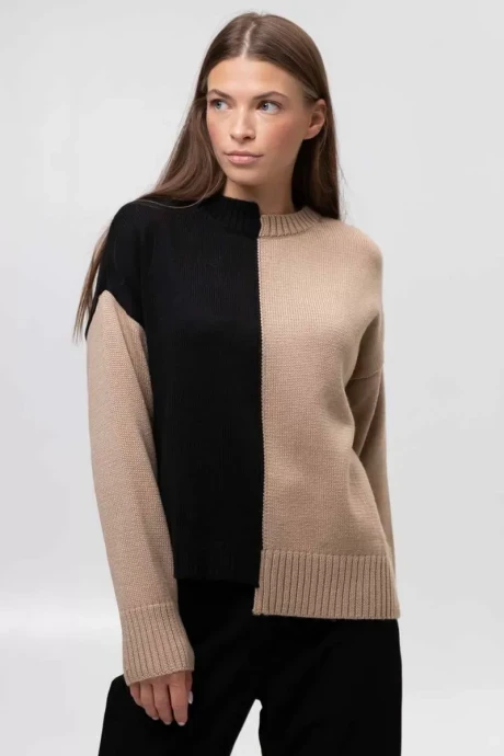Джемпер (кофта) Romgil ТЗ755Ш розово-коричневый/ черный #1