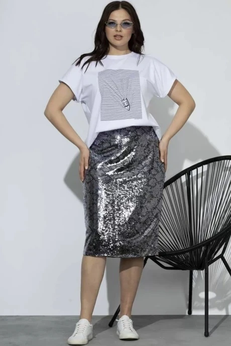 Юбка SOVA 11134 черный-серебро #1