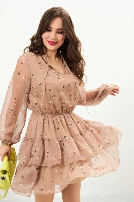 Шифоновое платье Anastasia 955 латте #1