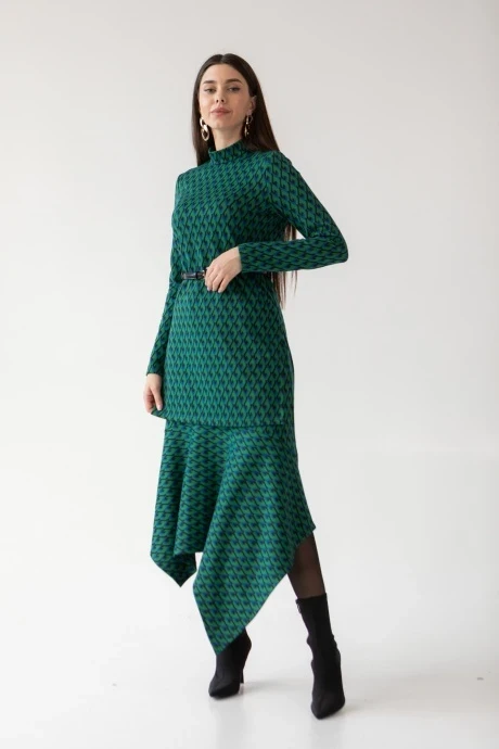 Юбочный костюм Ivera Collection 6039 Синий/зеленый #1