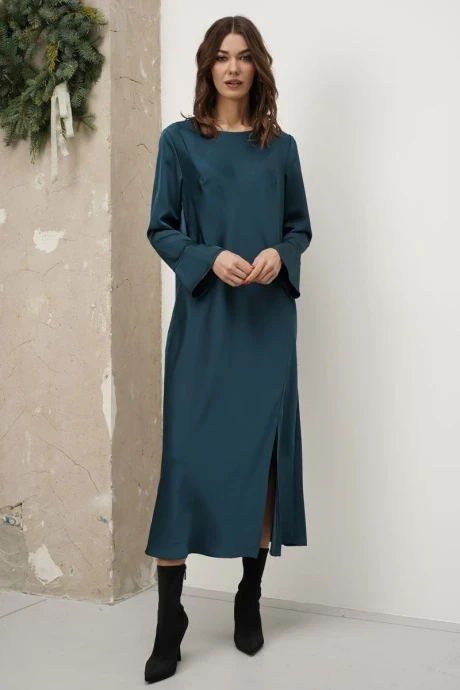 Вечернее атласное платье Fantazia Mod 4361 морская волна #1